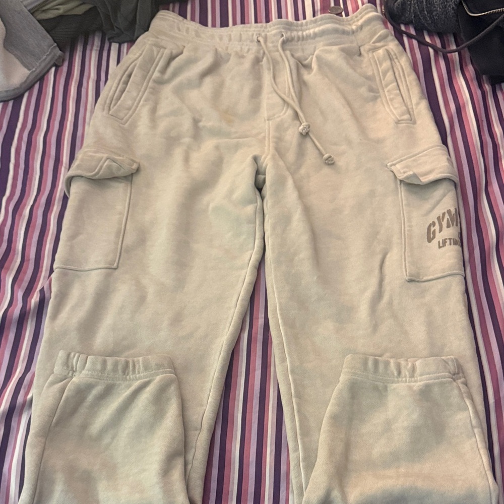 Gymshark White Cargo Sweats
